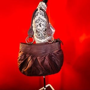 DAVID & SCOTTI Chocolate Brown Leather Hobo Shoulder Bag